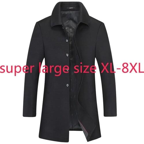 New Arrival Super Large Autumn Winter Men Casual Windbreaker Covered Button Thick Men Coat Plus Size XL2XL3XL4XL 5XL 6XL 7XL 8XL