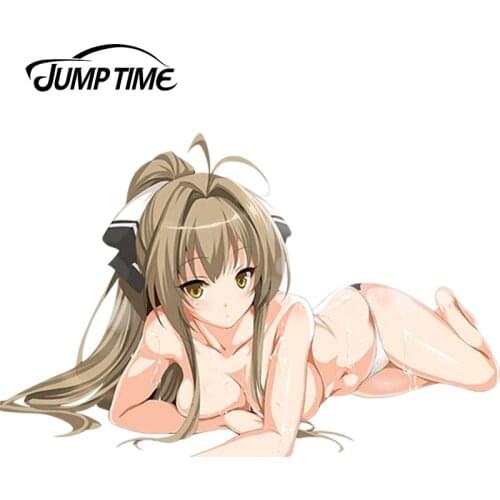 JumpTime 13cm x8.4cm 3D Car Stying Anime Sento Isuzu Render Vinyl Sticker for Rear Windshield Car Sticker Sexy Girl Graphics JDM
