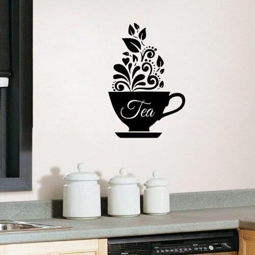 Love Tea Cup Kitchen Wal Sticker Vinyl Decal Art Restaurant Decor Coffee Art Decals Decor