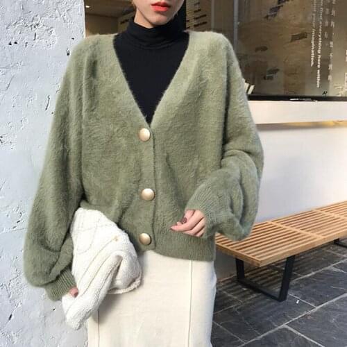 Lady Sweaters Non-fading Velvet Sweater Women 2020 New Womens Knitted Cardigan Button Spring Autumn Coats