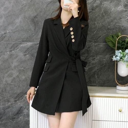 M-5XL High Quality Female Blazer 2021 New Autumn and Winter Solid Color Mid-length Ladies Jacket Ladies Loose Fashion Small Suit