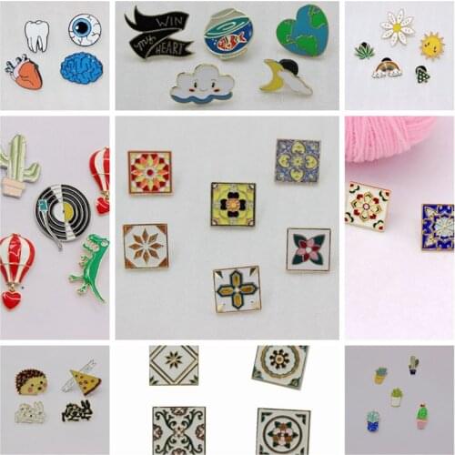 10 Styles Enamel Pin Colorful Carton Pins Set Badge Brooches Collar BadgeS