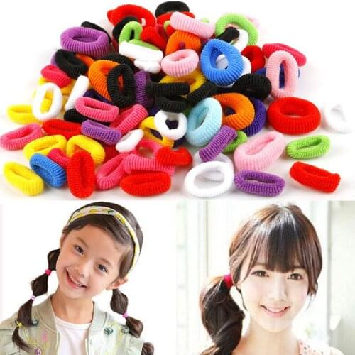 100 Pcs/Set Elastic Hair Rope Colorful Women Girls Hair Bands Ring Mini Rubber Band Ponytail Holder Hair Accessories Headwear