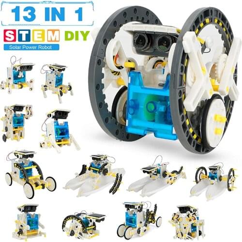 13 In 1 Solar Robot Kits Educational Toys STEM Technology Learning Block Spaceship Robotics Dinosaur Toy for Kids Children Gifts