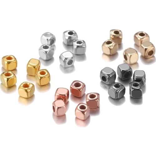 300-500pcs Acrylic Plated CCB Square Seed Space Beads Loose Spacer CCB Bead Big Hole Beads for Jewelry Making Accessories