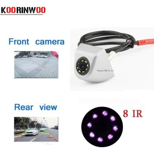 Koorinwoo Silver Car Rear View Camera IR Lights Car Parking Assist Reversing Back Rear View Camera HD CCD Universal Front Cam