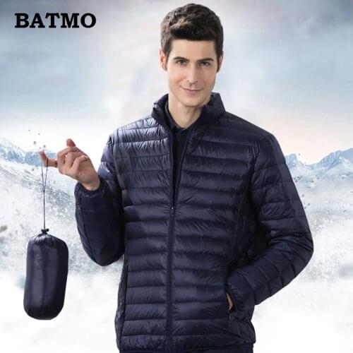 Batmo 2019 new arrival spring high quality 90% white duck down jackets men ,mens thin down jackets PLUS-SIZE M-4XL