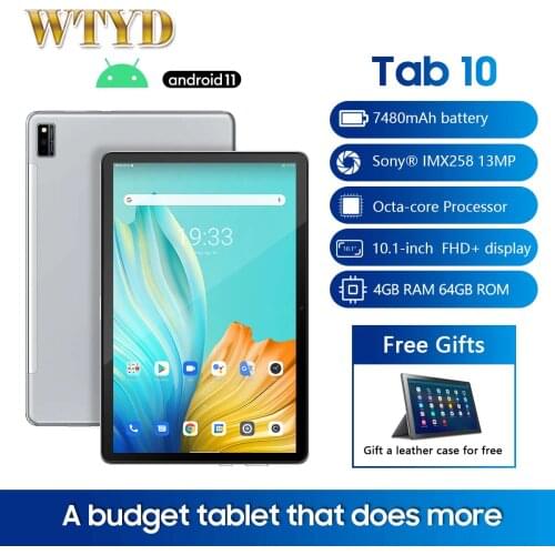 Blackview TAB 10 Tablet 10.1'' 4GB 64GB MTK8768 Octa Core Android 11 4G Wifi Tablet PC 7480mAh 13MP Rear Camera 1920x1200 Tablet