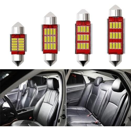 C5W C10W Car Festoon lights Canbus 31mm 36mm 39mm 41mm Auto Bulb Doom Lamp Super Bright 4014 12SMD Car Interior Dome Light White