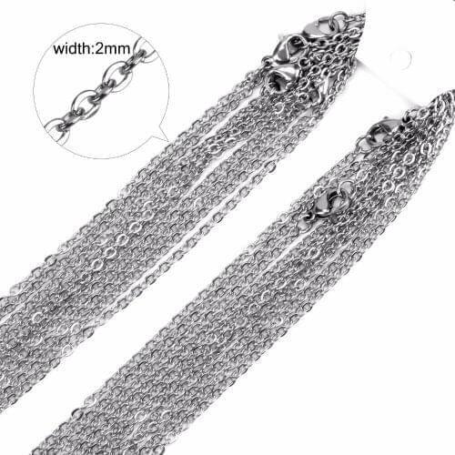 50pcs/lot High Quality 22'' Silver Stainless Steel Chain Necklace for DIY Jewelry Making Hot Fashion For Men Women