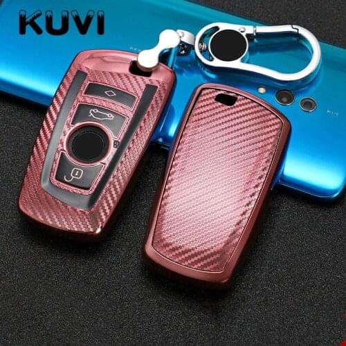 Carbon Grain TPU Car Key Case Cover Key Bag For Bmw F20 F30 G20 f31 F34 F10 G30 F11 X3 F25 X4 I3 M3 M4 1 3 5 Series Accessories