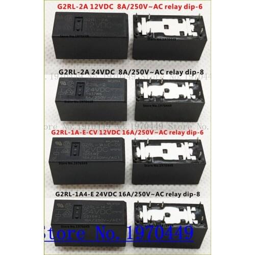 G2RL-2A 12VDC 8A relay dip-6 G2RL-2A 24VDC 8A relay dip-8 G2RL-1A-E-CV 12VDC 16A relay dip-6 G2RL-1A4-E 24VDC 16A relay dip-8