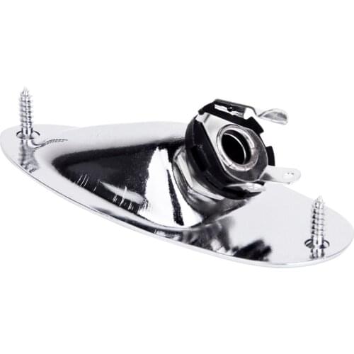 Chrome Plated Boat-Style Output Jack Plate For For Ocaster Guitar