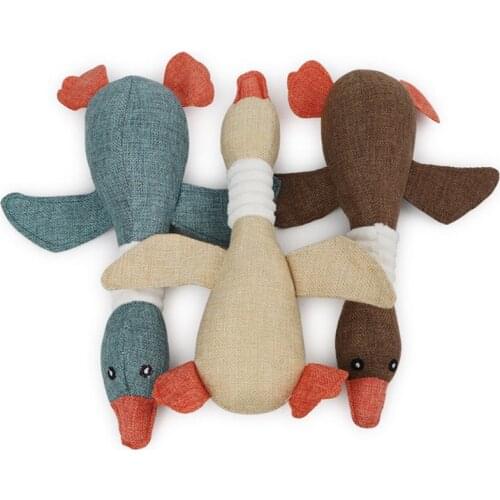Squeaky Dog Toy Wild Goose Shape Bite-resistant Durable Chew Toys Small Medium Dogs Giocattolo dentiforme resistente ai colpi