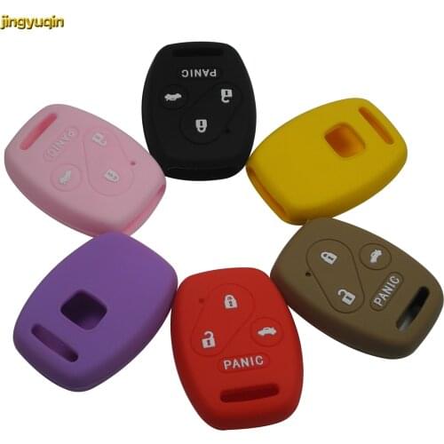 Jingyuqin 10pcs 3+1 Buttons Remote Key Case Silicone Cover for Honda Accord CRV Civic Pilot Insight Ridgeline Car-Styling