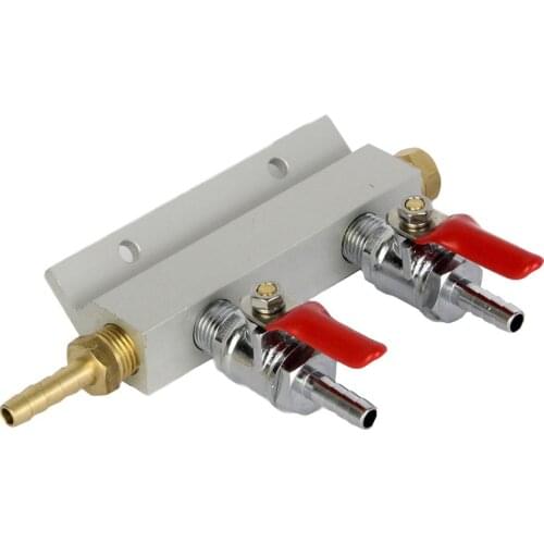 2 OUTPUT / 2 Way Gas Manifold Distribution CO2 Splitter W/ Check Valves Home Brew Kegerator