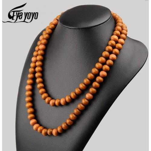 Classic Natural Vintage Round Wooden Bead Necklace Unisex Bead Necklace Meditation Yoga Spirit Jewelry For Men Jewelry Gift