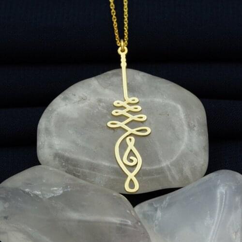Handmade Unalome Necklace Slim Design,Gold Yoga Jewelry,Silver Plated Gifts,Holiday Gifts