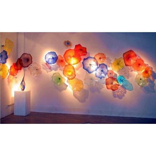 LRW061-Free Shipping Abstract Hotel Decor Murano Glass Wall Plate