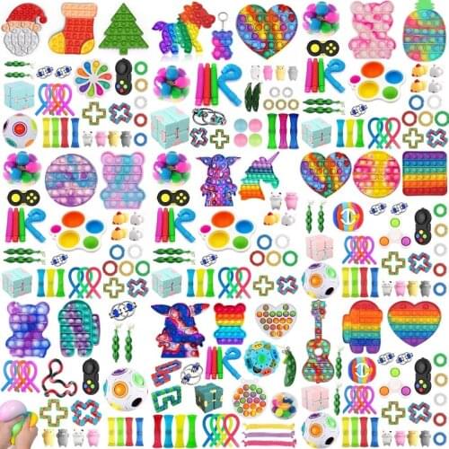 TOP Fidget Toys Pack Anti Stress Toy Set Marble Relief Gift for Adults Girl Children Sensory Antistress Relief Figet Toys Box