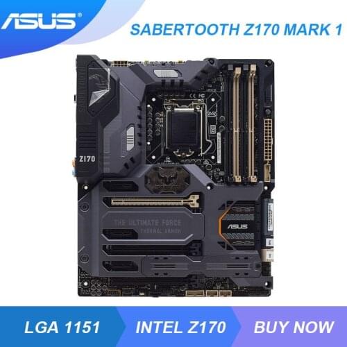 ASUS SABERTOOTH Z170 MARK 1 LGA 1151 Intel Z170 Z170M Desktop PC Mining Motherboard DDR4 64G M.2 PCI-E 3.0 X16 Core i7/i5/I3 CPU