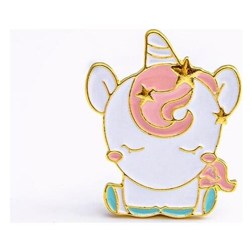 Cute Kawaii Enamel Unicorn Brooches Pins Cartoon Horse Animal Metal Brooch Badge Bag Clothes Lapel Pin Jewelry