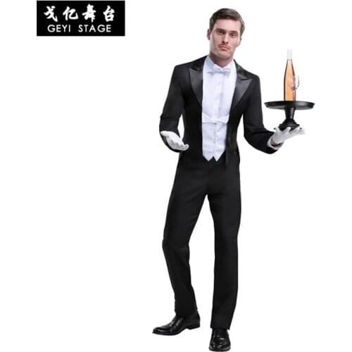 Hotel male waiter chef double summer jackets breasted waiter restaurant restaurant restaurant uniform bakery coffee cosplay suit