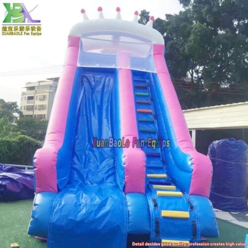 New Design Smaller King Crown Pink Princess Inflatable Water Slide With Blower And Pool For Party Event