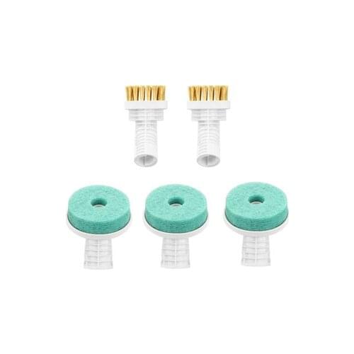 Original 2pcs copper wire brush head+3pcs white cleaning head for Deerma DEM ZQ600 ZQ610 Handhold Cleaner