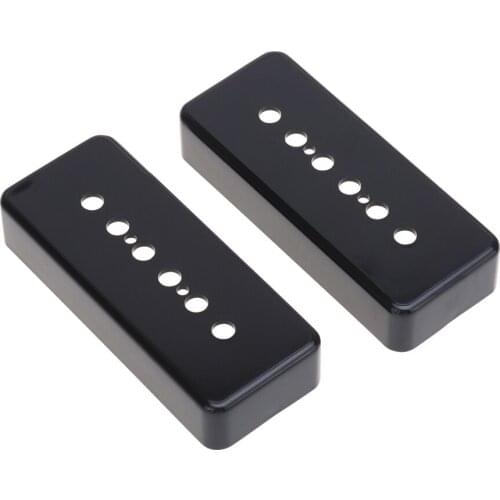 Musiclily Pro Plastic 50mm P90 Soapbar Guitar Pickup Covers for Import Les Paul SG Electric Guitar, Black (Set of 2)