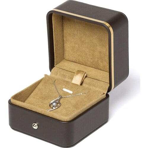 Gold Edged Flat Necklace Jewelry Box Wedding Ring Bracelet Display Storage Packaging Gift Case For Jewellery Organizers Counter