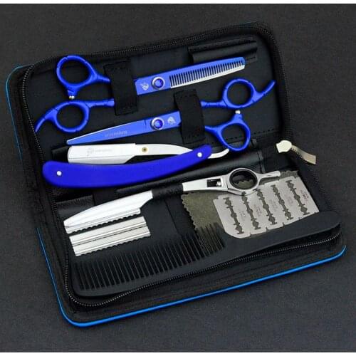6" 440C blue professional barber scissors hairdressing scissors hairdresser supplies japanese cutting shears ciseaux coiffure