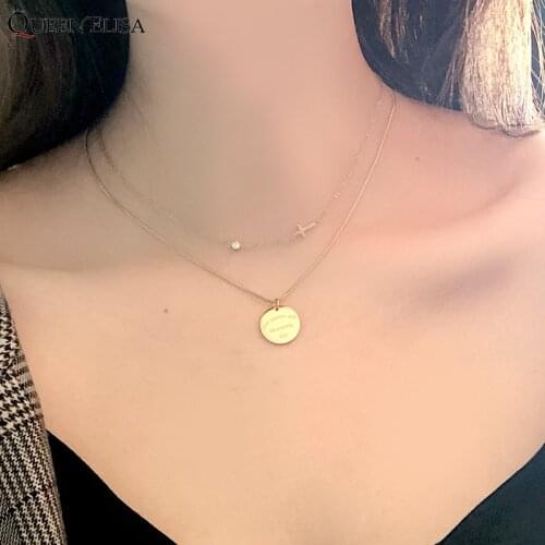 QUEEN ELISA Stainless Steel Necklace for Women Men Gold Color Hip Hop Charm Choker Chain Necklaces Star Cross Pendant 2021 New