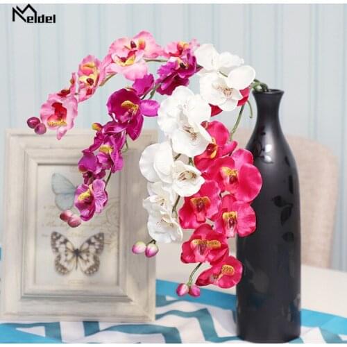 DIY Artificial Butterfly Orchid Silk Fake Flowers Fashion orchid artificial flowers Bouquet Phalaenopsis Wedding Home Decoration