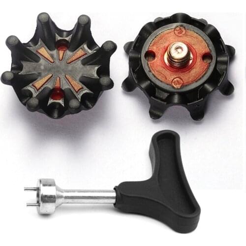 56 pcs / Lot Golf Shoes Spikes with Wrench Replacements Metal Thread Screw Golf Cleats 1/4 Inch Thread Easy to Install