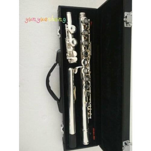 High quality flute equipped with high-grade flutes case,16 hole obturator E key nickel plated flute,C