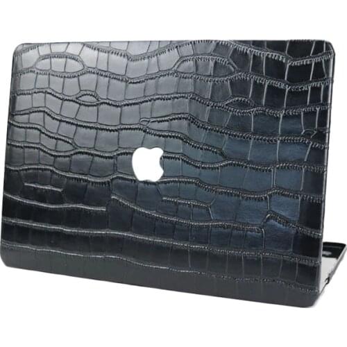 High Quality Customized Letters Embossed Crocodile Leather Cover For Macbook Air Retina 13" 15" Genuine Leather Case