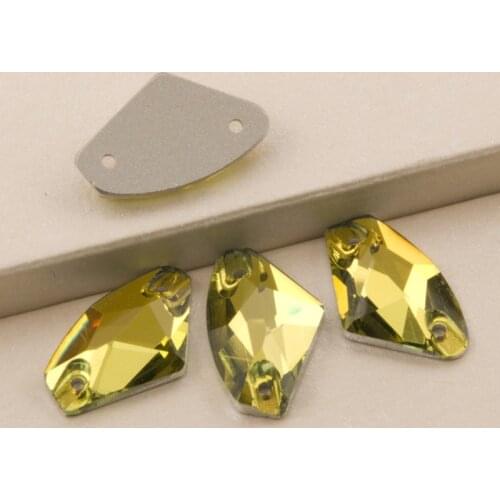 YANRUO Light Topaz 3256 Galactic Glass Crystal Rhinestones Sew on Stone Flat back Rhinestone Sewing For Clothes