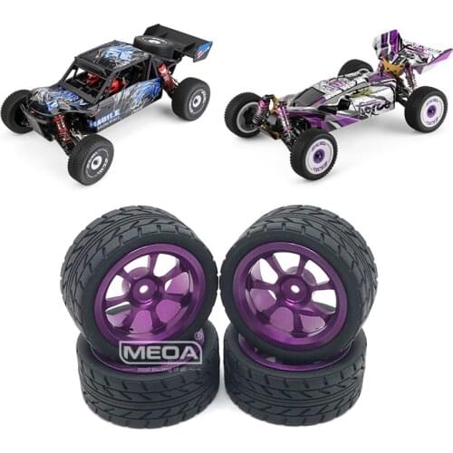 WLtoys RC Car Spare Parts 4WD 124018 124019 Purple Front/Rear Tire Assembly Set 1/12 Original Upgraded Metal Accessories