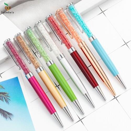 1 PCS Lytwtws Roller Ballpoint Pen Office School Supply Stationery Crystal Diamond Metal Creative Kawaii Spinning Nurse Wedding