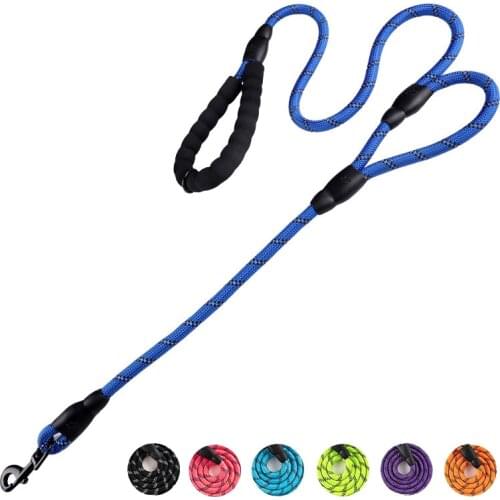 2 Soft Padded Handles Heavy Duty Dog Leash For Medium Large Dogs Comfortable Reflective Pet Leash Training Strong Rope