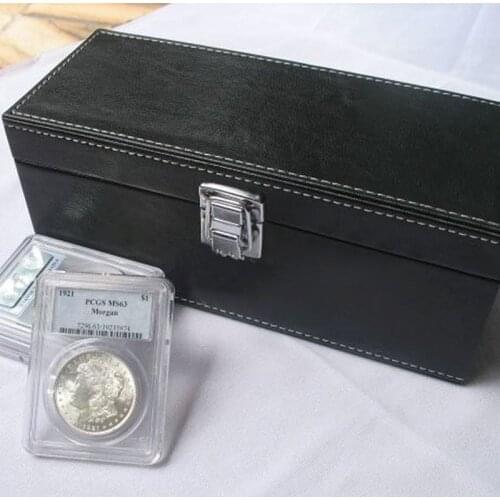 20pcs Coins Slab Storage Box Case Holders Black PU Leather For PCGS NGC Newest