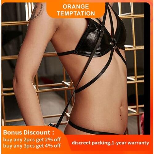 3 Pcs Set Female Bdsm Bikini Lingerie Black Hot Bodysuit Porno Average Size Sexy Underwear Women Sex Costumes Erotic Accessories