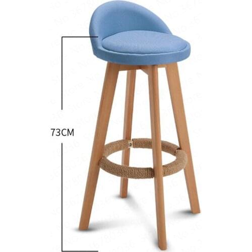 Solid wood bar chair counter stool Modern Minimalist high stool Rotate 360 degrees bar stools Chair Leisure Back Chair Stools