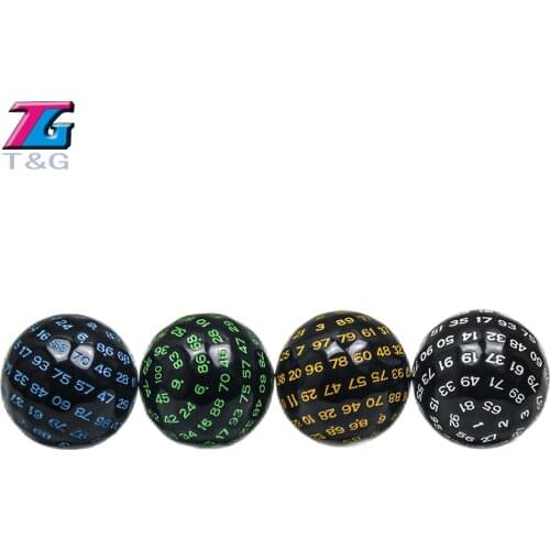 D100 Side Polyhedral Dice Digital Acrylic 49mm Black Color with Bag for DND RPG Funny Kids Party Entertaiment
