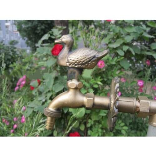 Decorative outdoor faucet rural animal shape garden Bibcock with antique bronze duck for washing machine tap