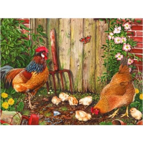 Dpsprue 5D DIY Diamond Painting Full Square/Round Cock Animal Cross stitch Kit Mosaic Rhinestones Diamond Embroidery Gift DC03