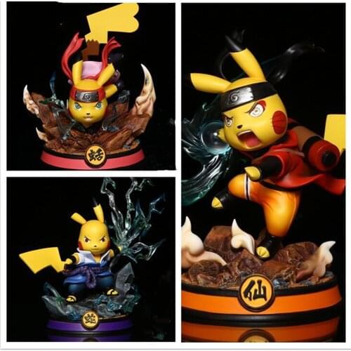 Pokemon Naruto Anime Figures Pikachu Uzumaki Naruto Uchiha Sasuke Haruno Sakura PVC Toys Shippuden Pocket Monster Action Figural
