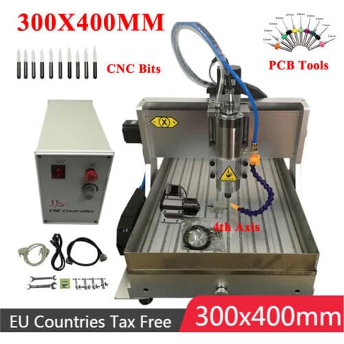DIY CNC 3040 Engraving Router 800W 1.5KW 2.2KW 4Axis USB Port Metal Wood Milling Machine ER11 ER16 Collects Mach3 Controller Kit