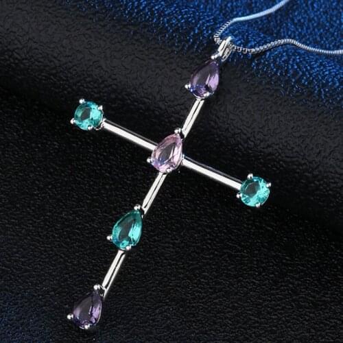 Zlxgirl jewelry high quality cubic zxircon cross pendant for women and men bridal jewelry fashon chain necklace&pendant bijoux